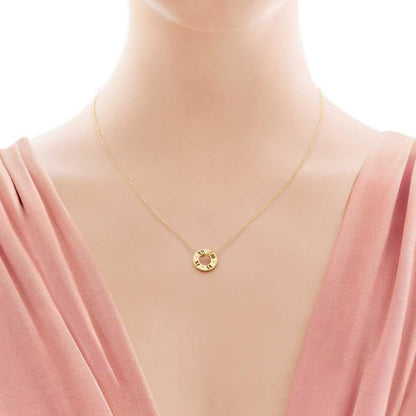 TIF74952644 diamond Roman numeral round pendant