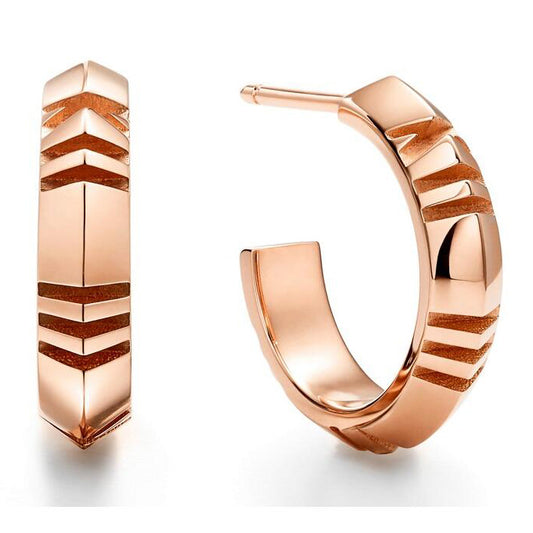 TIF27157633 Roman numerals light gold sword spine small earrings (guest version)