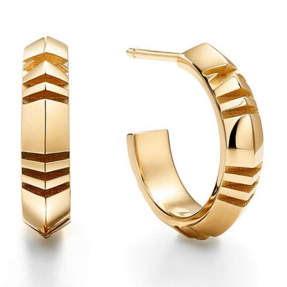 TIF27157633 Roman numerals light gold sword spine small earrings (guest version)