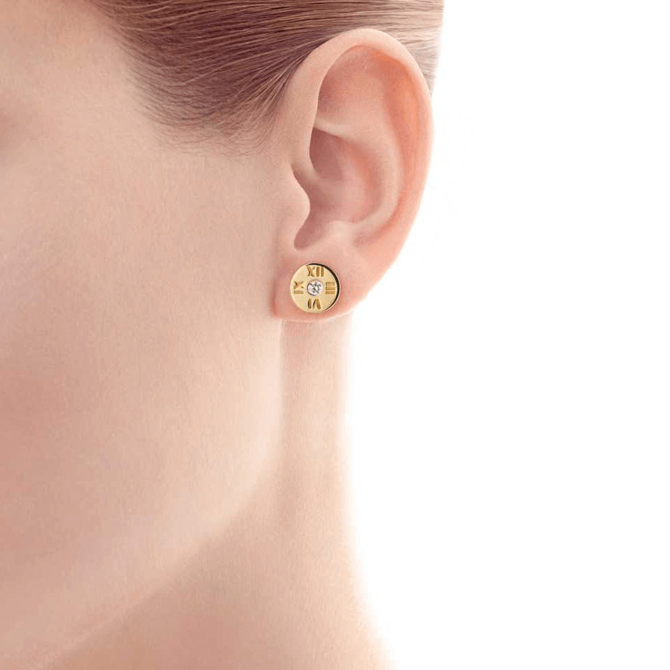 TIF22234335 single diamond round Roman stud earrings