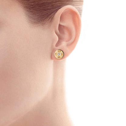 TIF22234335 single diamond round Roman stud earrings