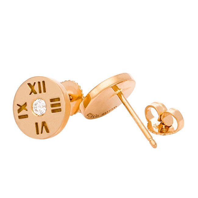 TIF22234335 single diamond round Roman stud earrings