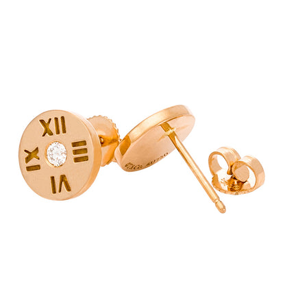 TIF22234335 single diamond round Roman stud earrings
