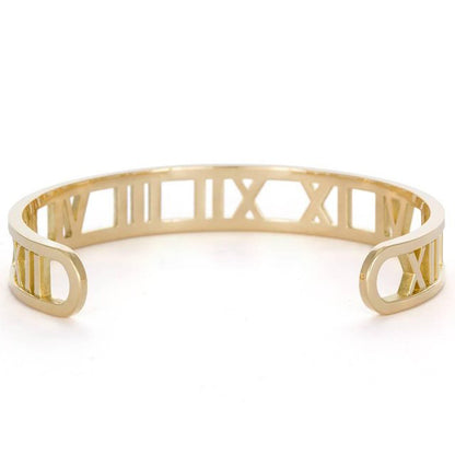 TIF61009 light gold open Roman bracelet