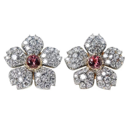 KDY-A1951613 full diamond five-petal flower ear pat