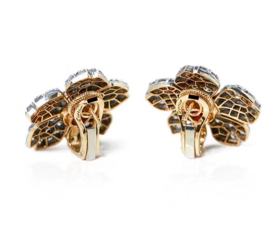 KDY-A1951613 full diamond five-petal flower ear pat