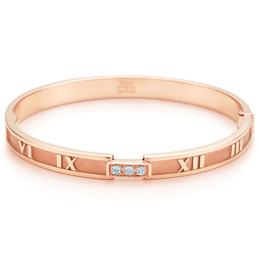 TIF79968301 Closed hinged three diamond Roman bracelet