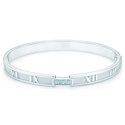 TIF79968301 Closed hinged three diamond Roman bracelet