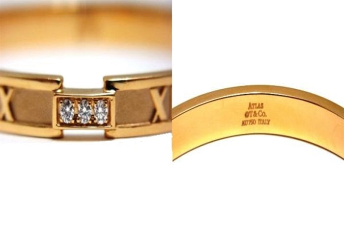 TIF79968301 Closed hinged three diamond Roman bracelet