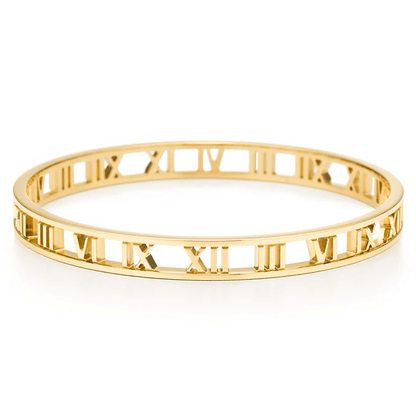 TIF39622415 narrow light gold Roman bracelet
