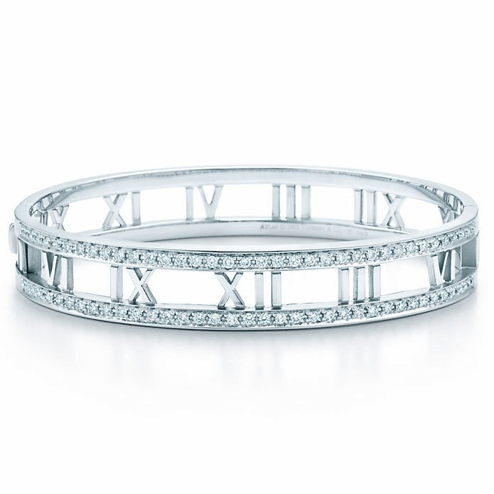 TIF14163755 diamond hollow hinged bracelet