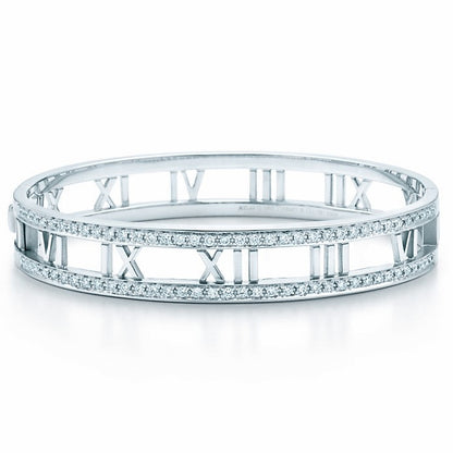 TIF14163755 diamond hollow hinged bracelet