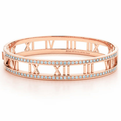 TIF14163755 diamond hollow hinged bracelet