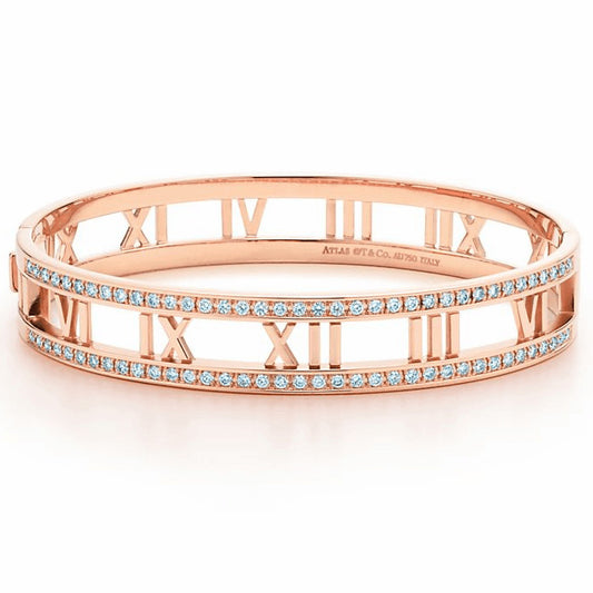 TIF14163755 diamond hollow hinged bracelet