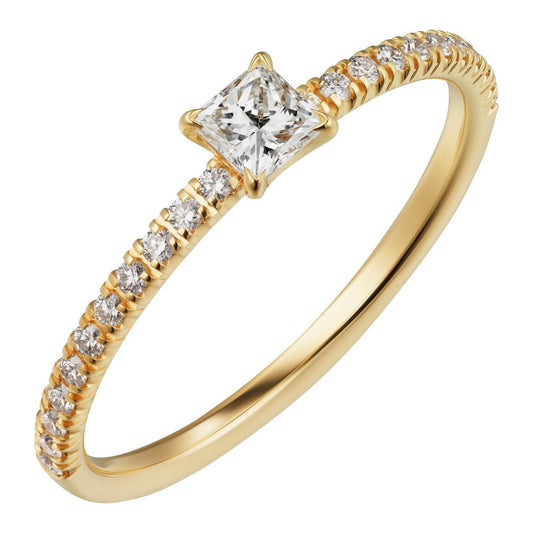 KDY-B4232900 Cross four-prong stone straight arm ring