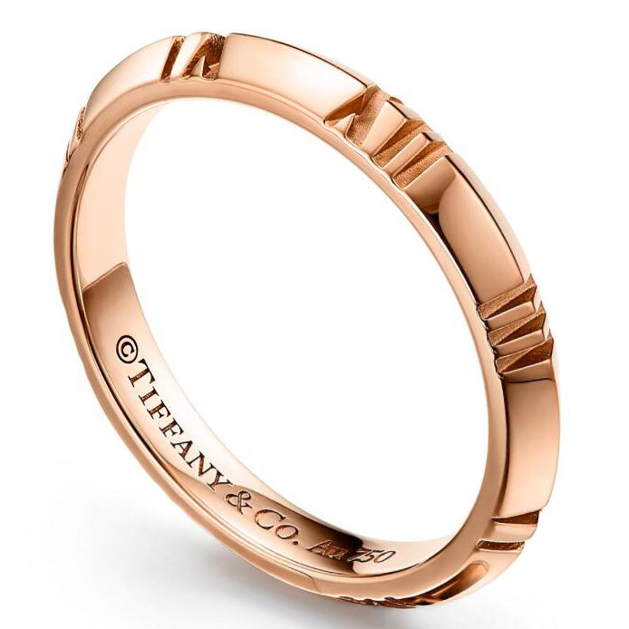 TIF67788532 light gold Roman numeral sword spine ring