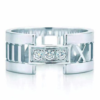 TIF7957197 three-diamond Roman wide hollow ring