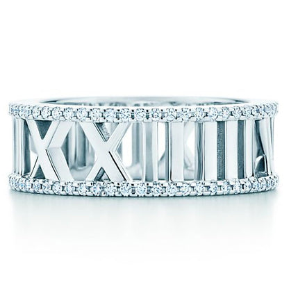 TIF692633 Roman tiger claw inlaid stone ring on both sides