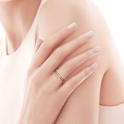 TIF692633 Roman tiger claw inlaid stone ring on both sides