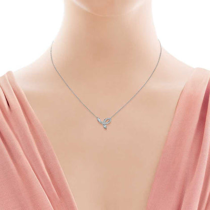 TIF7356229 Stone-set two-leaf marquise chain pendant