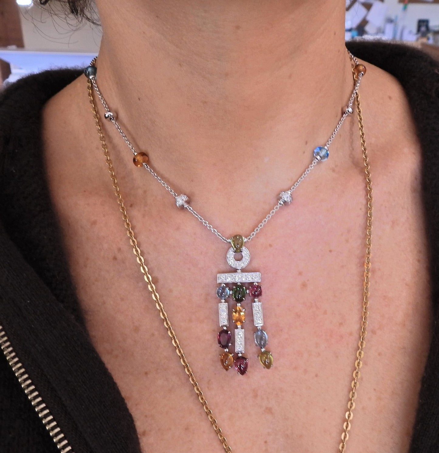 BGL-CL786058 straight colored treasure necklace