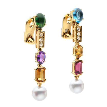 BGL-334678-OR852108 straight colorful treasure inch ear clip earrings