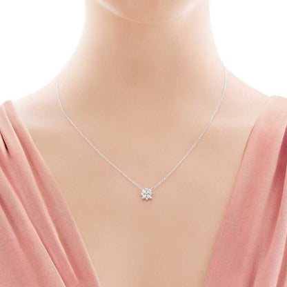 TIF7587106 Snowflake Marquise Diamond Chain Pendant