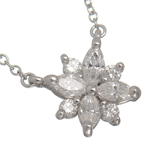 TIF7587106 Snowflake Marquise Diamond Chain Pendant