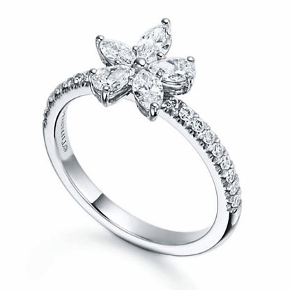 TIF86993899 five-leaf horse eye drop flower ring