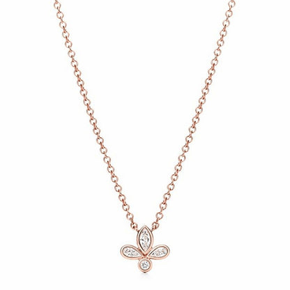 TIF23905056 three-leaf marquise diamond bolt chain pendant
