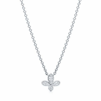 TIF23905056 three-leaf marquise diamond bolt chain pendant