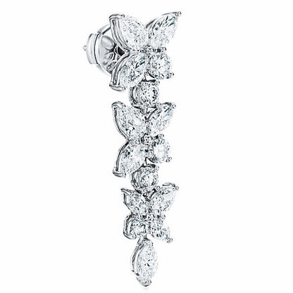 TIF24281565 four-leaf marquise diamond flower cluster earrings earrings