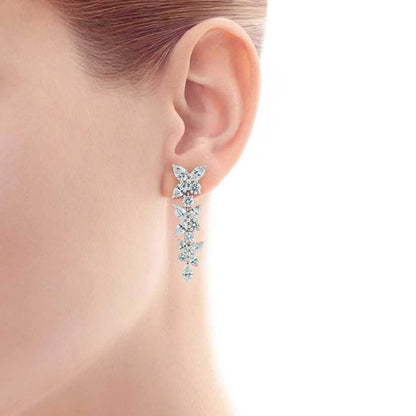 TIF24281565 four-leaf marquise diamond flower cluster earrings earrings