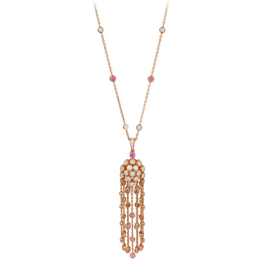 KDY-N7067100 blister bezel tassel necklace