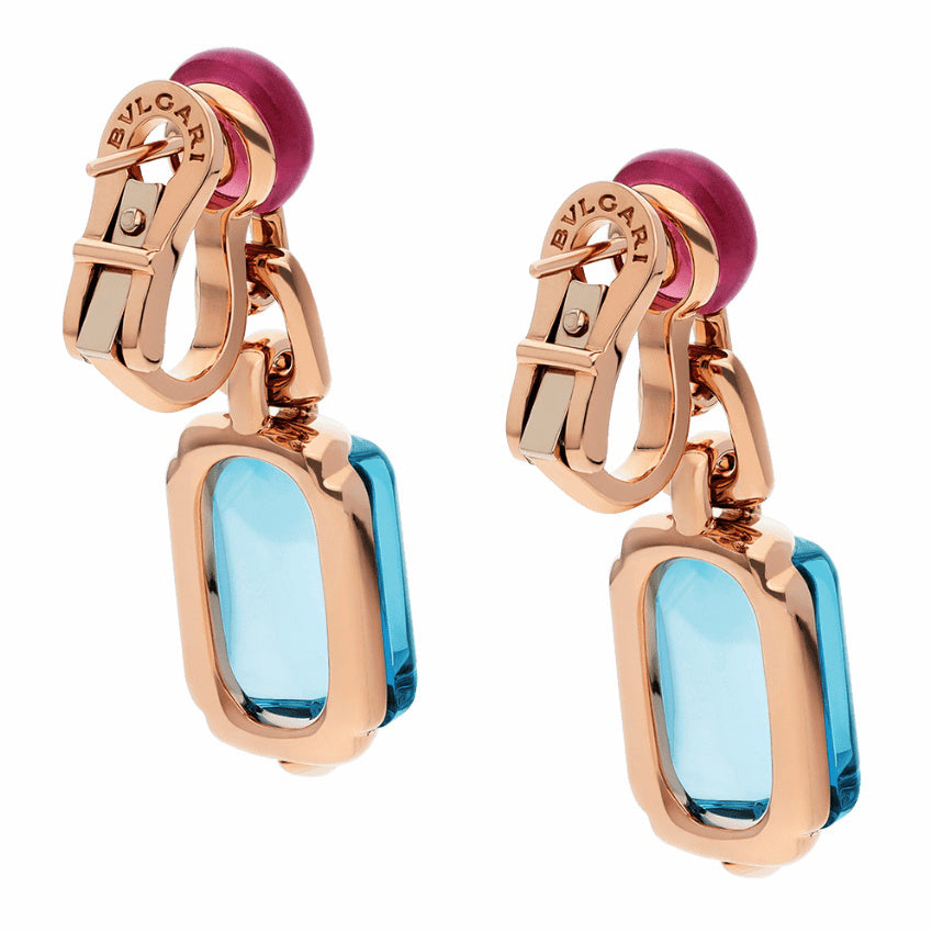 BGL-349551-OR856874 Peach tip blue topaz rubellite earrings