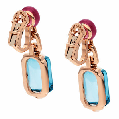 BGL-349551-OR856874 Peach tip blue topaz rubellite earrings