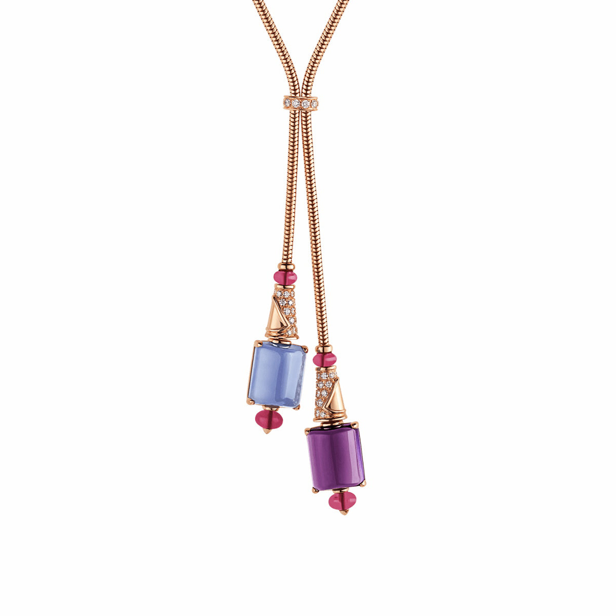 BGL-349572-CL856872 Peach tip colorful treasure necklace
