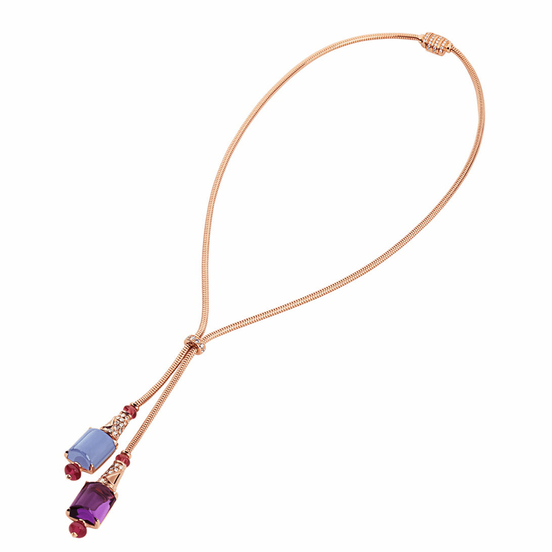 BGL-349572-CL856872 Peach tip colorful treasure necklace