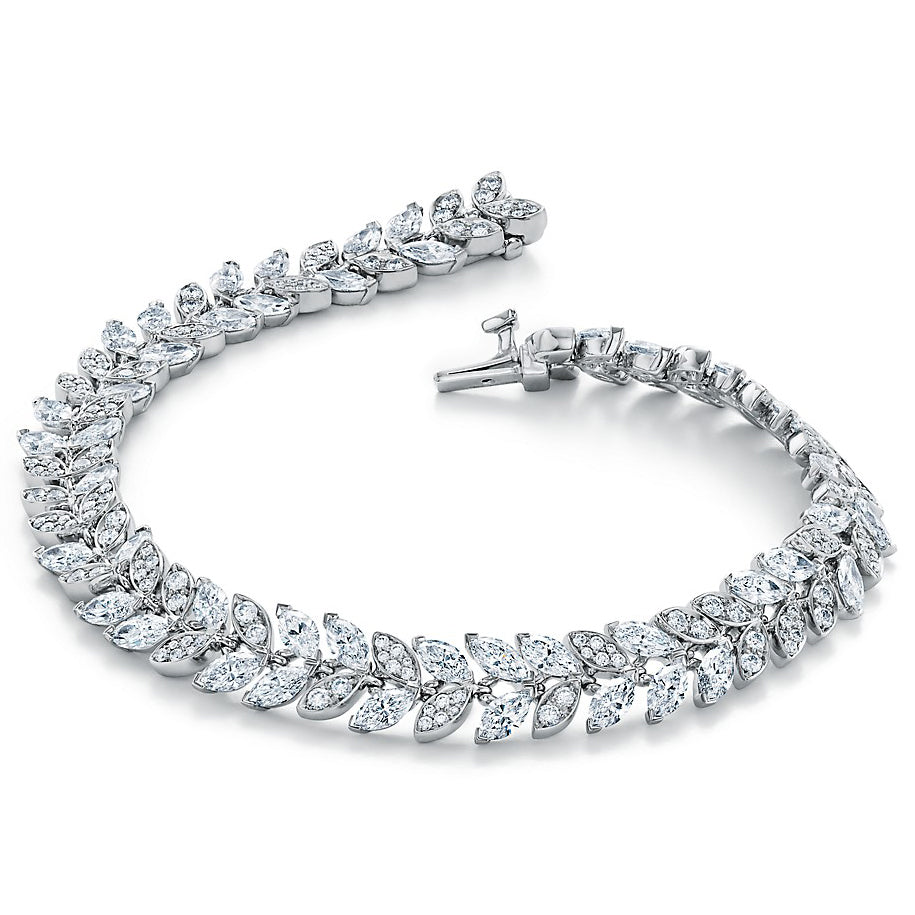 TIF67143639 Marquise round diamond vine bracelet