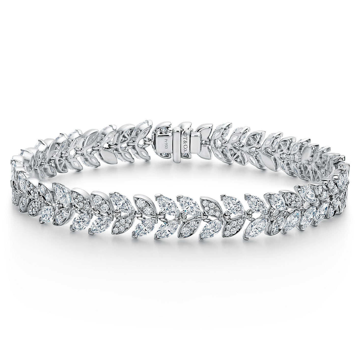 TIF67143639 Marquise round diamond vine bracelet