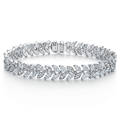 TIF67143639 Marquise round diamond vine bracelet