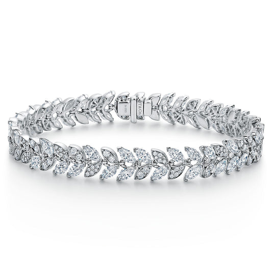 TIF67143639 Marquise round diamond vine bracelet