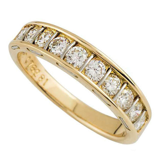 KDY-VA778203 color separated half diamond ring
