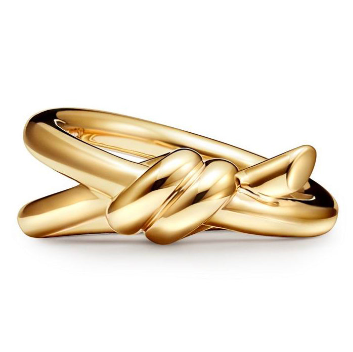 TIF68890381 twisted rope light gold two-ring ring (guest version)