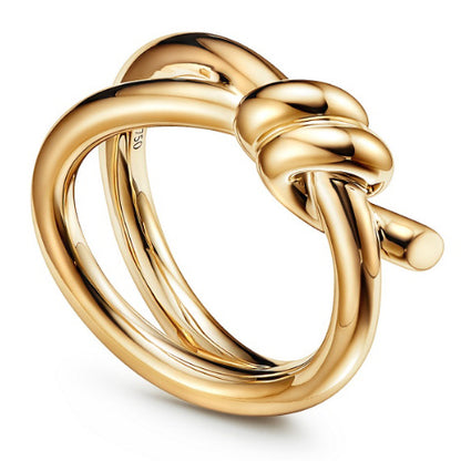 TIF68890381 twisted rope light gold two-ring ring (guest version)