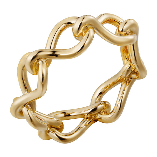 KDY-B4218300 light gold 8-character chain ring
