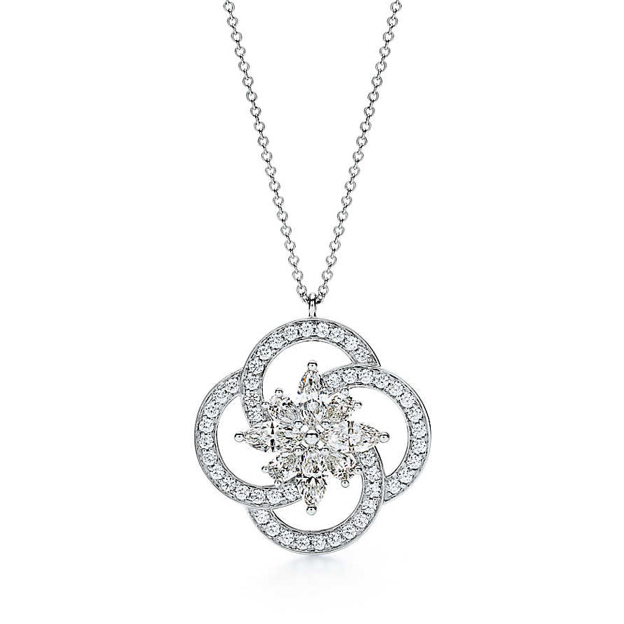 TIF18920683 diamond rotating flower large pendant