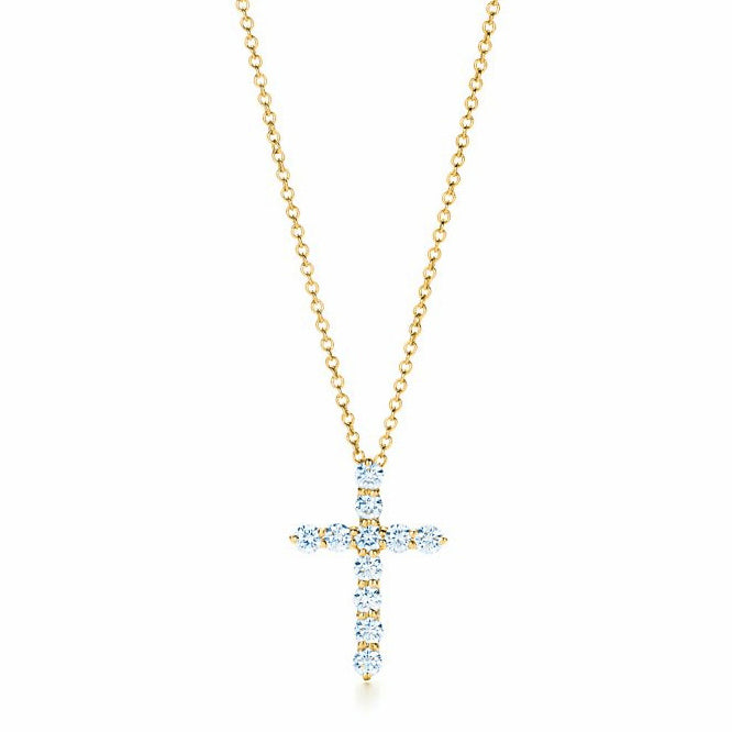 TIF60007469 small full diamond cross pendant