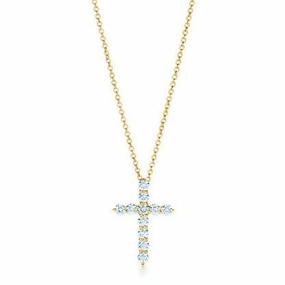 TIF60007469 small full diamond cross pendant