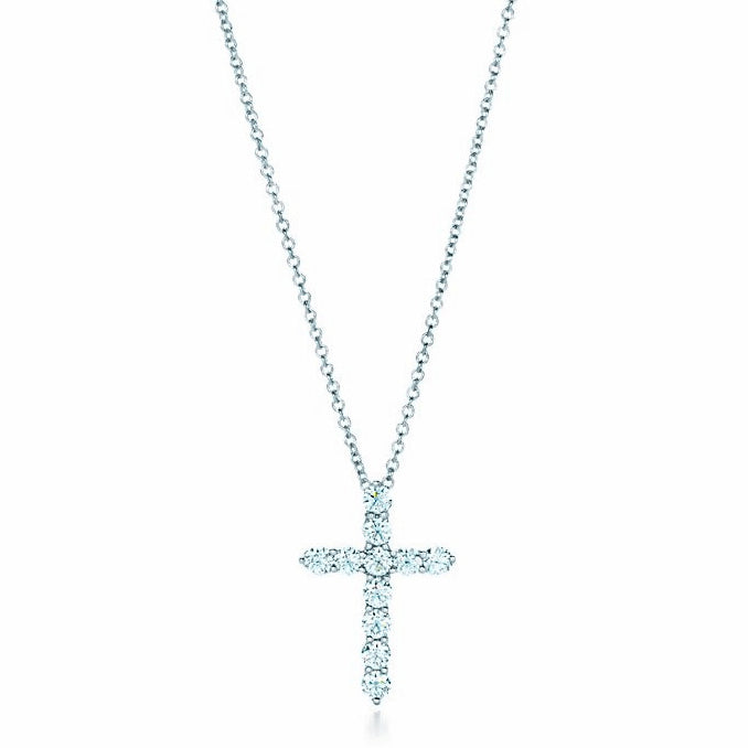 TIF60007469 small full diamond cross pendant